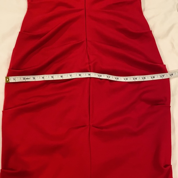 NICOLE MILLER bodycon ruched red dress EUC - Picture 11 of 15